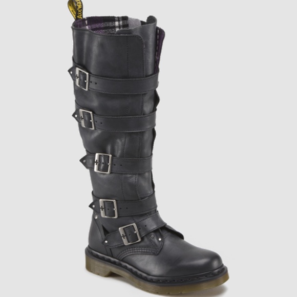 Dr. Martens Women's Phina Phoenix Tall Buckle Black Boots The Walking Dead US 6 - Picture 3 of 7